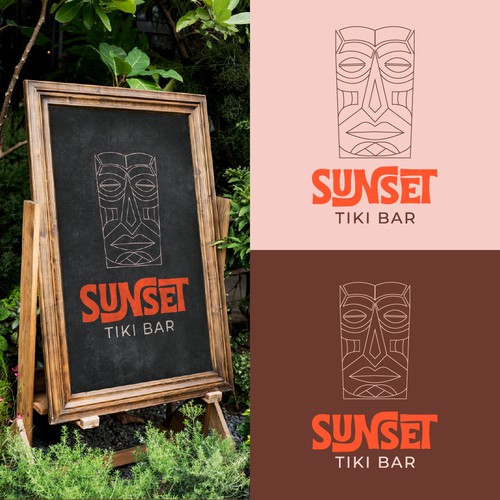 Sunset Tiki Bar Logo Design