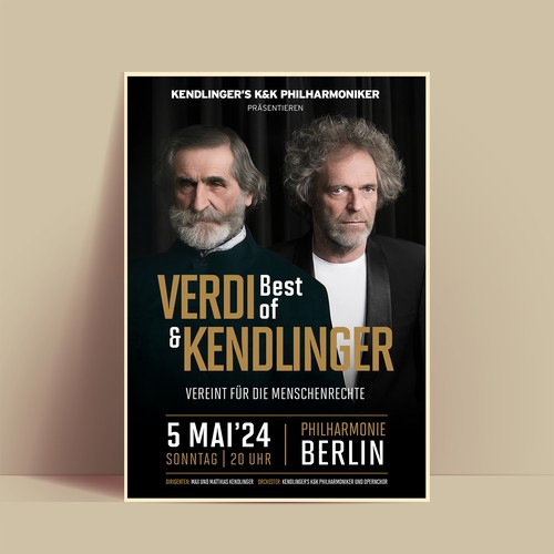 Winner - Poster for a new concert Project »Best of Verdi vs. Kendlinger«. 