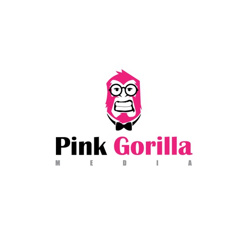 Modern logo design for Pink gorilla Media