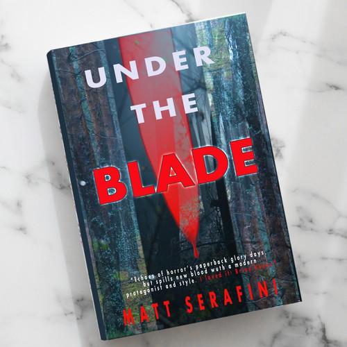 Book cover design for the book "Under the Blade" 