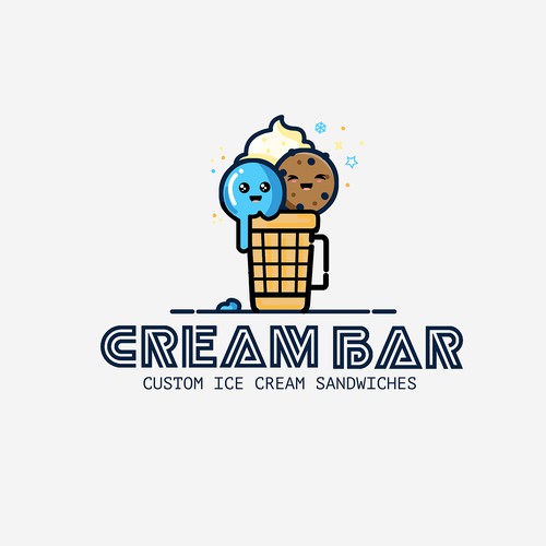 Minimal logo concept for an ice cream cookie bar