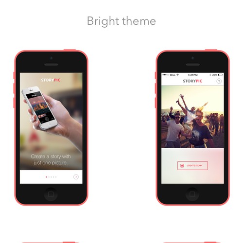 IOS app design for a picture-to-movie creator app