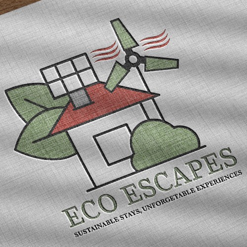 Logo for an eco friendly holiday rental property website. 