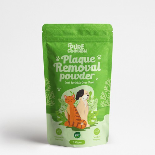 Minimalist & Organic Plaque Removal Powder Packaging Design