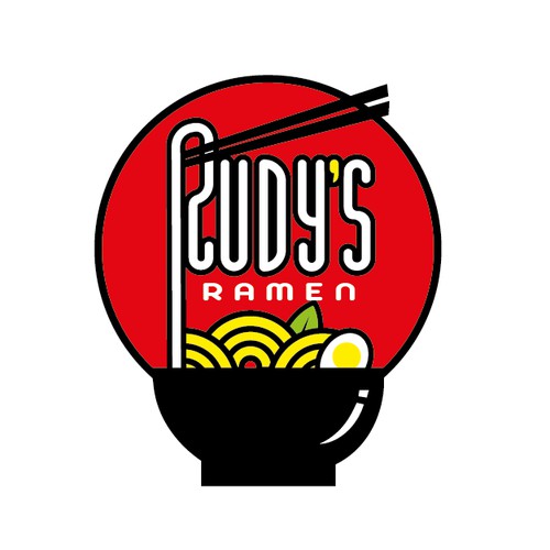 A nice logo for a ramen restaurant named RUDY'S RAMEN.