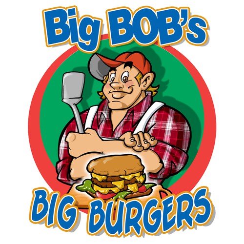 Create a cartoon figurehead for Big Bobs Big Burgers