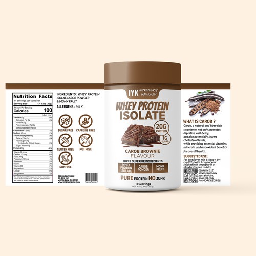 whey protein jar label design