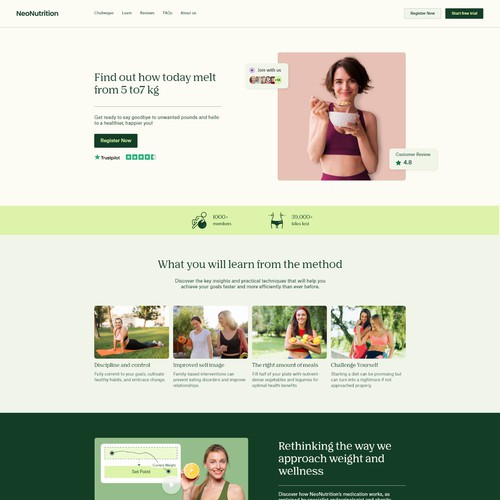 Nutrition Course Custom Landing page