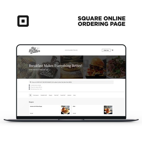 Square Online Ordering Page For Pig&Butter