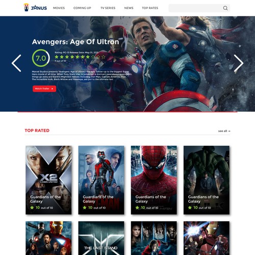 Website Designs For Rad movie rating system