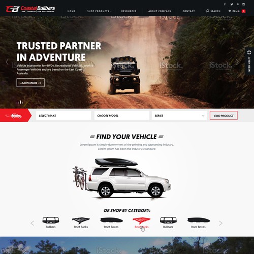 Design for a 4x4 Accessories Website