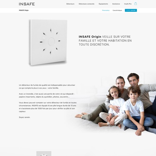Product page for a new smoke detector brand