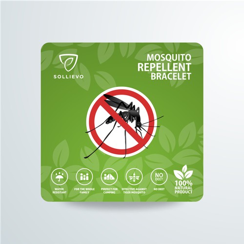 Mosquito Repellent Bracelet Label Design